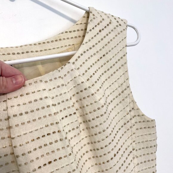 JUICY COUTURE Dash Dress Cream Ivory w/ Beige Nude Gold Embroidered Sheath Dress - Picture 10 of 16